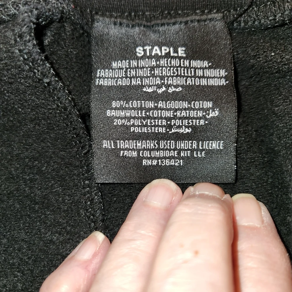 Staple Pigeon Black Jogger Pants Designs & Embroidery Black Zip Ankles Size L